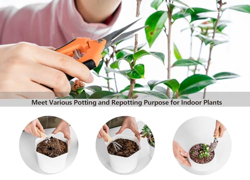 Josteve Plant Repotting Mat, 5Pcs Succulent Tools Mini Garden Small Gardening Tools Indoor, Pruning Shear Gardening Scissor, Hand kit for Bonsai, Cactus, Fairy, Houseplant Transplanting, Seedling - style: Luxury Garden Tools