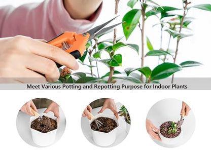 Josteve Plant Repotting Mat, 5Pcs Succulent Tools Mini Garden Small Gardening Tools Indoor, Pruning Shear Gardening Scissor, Hand kit for Bonsai, Cactus, Fairy, Houseplant Transplanting, Seedling - style: Luxury Garden Tools