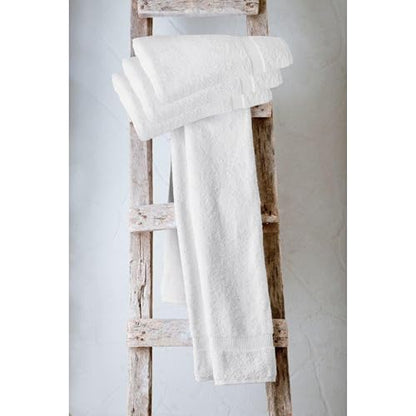 SALBAKOS 4-Piece 100% Turkish Cotton Bath Towels, 27x54 inch, White | Standard Size, 630 Gsm Thick Super Soft Highly Absorbent Quick-Dry Bathroom Towel, Premium Hotel & Spa Quality Made in Turkey - color: White, size: 4 Bath Towels
