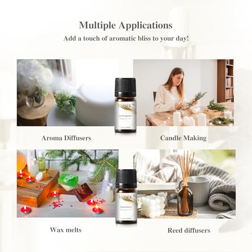 EUQEE 12 Pcs Fragrance Oils Gift Set for Aromatherapy | Essential Oil for Diffuser, Candle Making, Soap Making, Humidifier - color: 12pcs Fragrance Set