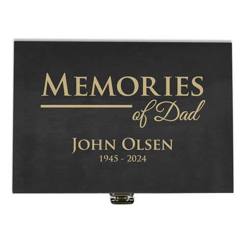 Personalized Memorial Keepsake Box - Custom Engraved Wooden Memory Box for Remembrance Sympathy Gift for Loss of Loved One - Funeral Urn Box for Ashes, Photos, Mementos - Customized Gifts - style: 9. Memorial Designs
