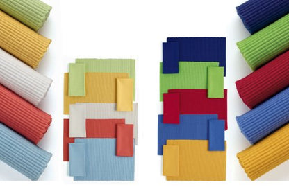 DII Basic Everyday Ribbed Tabletop 100% Cotton, Placemat Set, 13x19, Tango Red, 6 Piece - color: Tango Red, size: 13x19"