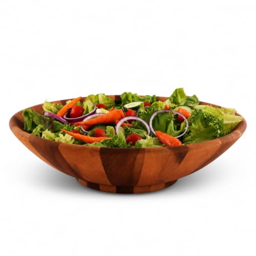 Arthur Court Extra Large Acacia Wood Salad Bowl - Wok Wave Style - 16 Inch Diameter x 4.5 Inch Tall - Perfect for Fruits and Salads - size: Wok
