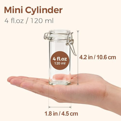 ComSaf Small Glass Spice Jars with Airtight Lids 4 oz 6 Pack with Labels | Seasoning herbs powders, Salt pepper chili, Spice rack cabinet organization, Small size, Funnel included, Party favors - size: 4oz*6