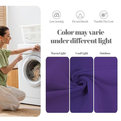 PLOYMONO Purple Cloth Napkins - 8 Pack 17" x 17" Washable Polyester Napkins | Heavy Duty 180 GSM Cloth Napkins with Hemmed Edges - Great for Restaurants, Weddings, Parties, Banquets Dinner - color: Purple