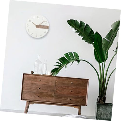 Ipetboom Silent Wood Wall Clock Decorative Hanging Clock Without Battery Modern Home Decor for Living Bedroom Office Unique Minimalist Design
