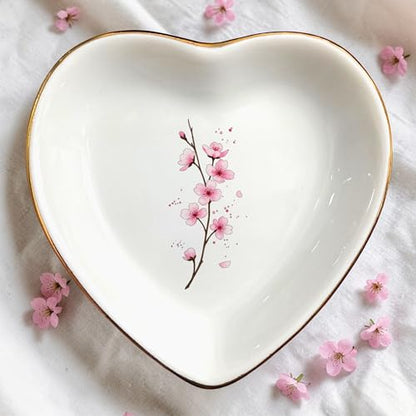Birth Month Flower Ring Jewelry Dish Tray-Floral Ring Holder for Hippie,Nature,Pace-Birthday Gifts for Mom,Mother-in-law,Step Mom,Aunt,Grandma,Sister,Friends (3 - March (Cherry Blossom)) - style: 3 - March (Cherry Blossom)