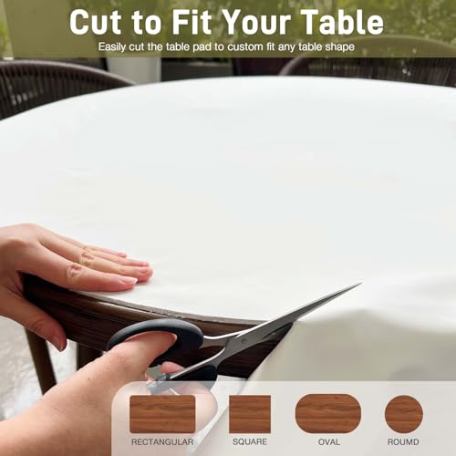 Vinyl Table Protector Pad with Flannel Backing, Heavy-Duty Table Padding for Dining Room Table, Waterproof, Heat Resistant, Non-Slip Under Tablecloth 108 x 54 inches, Rectangular - size: 108" x 54" (Rectangular)