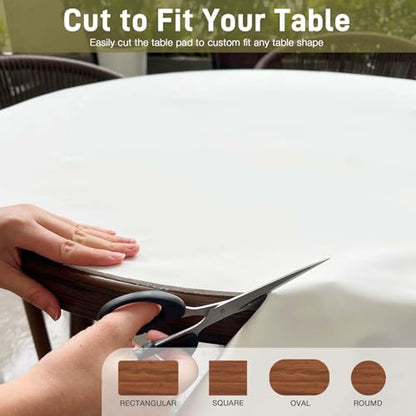 Vinyl Table Protector Pad with Flannel Backing, Heavy-Duty Table Padding for Dining Room Table, Waterproof, Heat Resistant, Non-Slip Under Tablecloth 72 x 54 inches, Rectangular - size: 72" x 54" (Rectangular)
