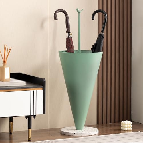 Home Umbrella Shape Metal Entrance Umbrella Stand Holder with Creative Handle Commercial Umbrella Racks with Bottom Foot and Metal Frame for Entryway(Green) - color: Green