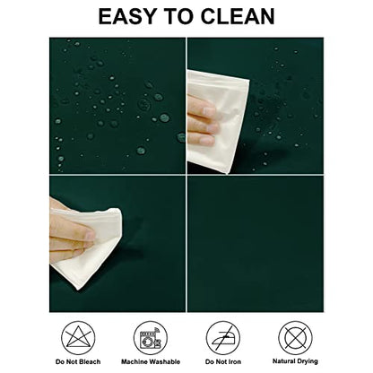 Fokitut 2 Pack Waterproof Round Tablecloth, 120 Inch, Stain Resistant and Wrinkle Polyester Table Cloth, Fabric Table Cover for Kitchen Dining, Wedding, Party, Holiday Dinner-Hunter - color: Hunter, size: Round-120''-2pack