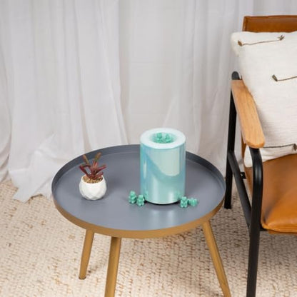 Happy Wax Iridescent Blue Mod Warmer with 3, 6, and 9 Hour Timer for Scented Wax Melts, Tarts & Cubes - Electric, Ceramic with Removable No Mess Silicone Wax Dish - color: Iridescent Blue