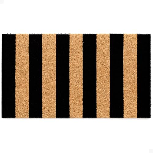Door Mat - Welcome Mat for Front Door with Non-Slip Backing - Durable Coir Doormat - Perfect for Outside Entrance and Entryway Matt - Outdoor/Indoor - Right Stripes - 17" x 30" - color: Right Stripes, size: 1'5" x 2'6" (Rectangular)