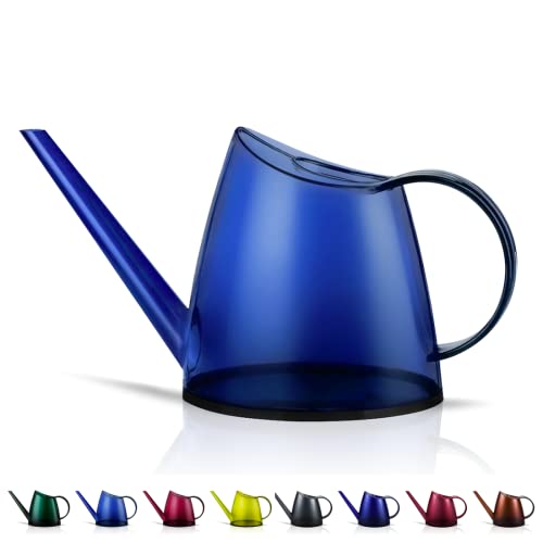 Small Indoor Plant Watering Can Long Spout 1.4L Blue | Long Spout Prevents Spills Fits 5 Potted Bonsais Ergonomic Grip Precise Control Stylish Nordic Vibe Decor - color: Blue