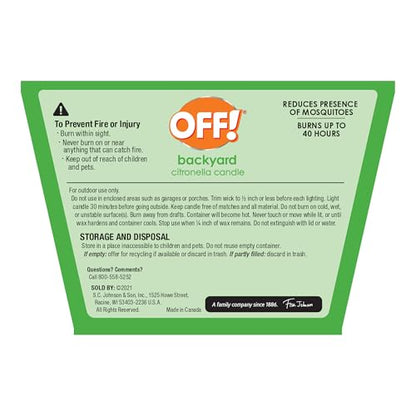 OFF! Backyard Citronella Scented Candle Burns Up to 40 Hours Provides Ambiance and a Gentle Glow for Backyard Outdoor Occasions 18 Ounce (Pack of 6) - size: 18 Ounce (Pack of 6)