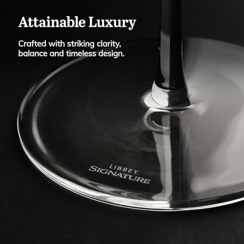 Libbey Signature Champagne Flute Glasses Set, Stylish, Dishwasher Safe Champagne Glasses Set of 4, Champagne Gift Set for Weddings and Events - color: Greenwich Flute 4