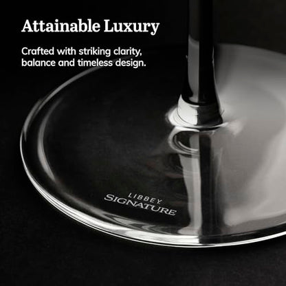 Libbey Signature Champagne Flute Glasses Set, Stylish, Dishwasher Safe Champagne Glasses Set of 4, Champagne Gift Set for Weddings and Events - color: Greenwich Flute 4