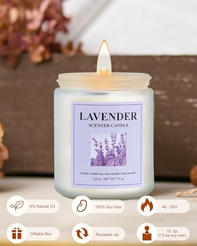 4 Pack Lavender Candle Set, 30 oz 200 Hour Home Aromatherapy Jar Candles, Long Lasting Aromatherapy Candles for Bedrooms Yoga Rooms Lounges Gardens Patios Balconies and Camping