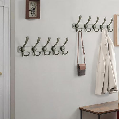 Coat Rack Wall Mount, Heavy Duty 12-Gauge Base vs Flimsy 1mm, Double-Thick Solid Anti-Snap Hooks, 16” Stud-Mount, Stainless Steel Hanger for Clothes Hat Entryway Closet, Grey, Pack of 2 - color: Gray, size: L=17" (2pcs)