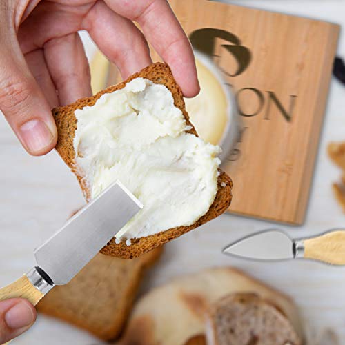 My Personal Memories Customized Engraved Cheese Board Tray and Knife Tools Set - Custom Monogrammed (Bamboo - Name Initial Style)