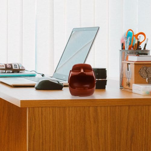 VOSAREA Moai, Statue Resin Decorative Key Holder Tray and Candy Dish with Jewelry Storage Function Brown Novelty Bowl for Entryway for Porches and Balconies