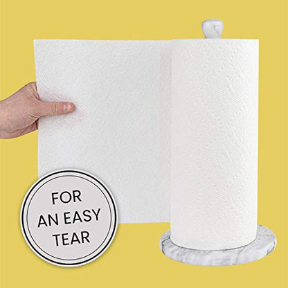Marble Paper Towel Holder – Deluxe Upright Towel Dispenser for Kitchen Countertop, Cabinet & Bathrooms – Non Steel & Non Plastic Design – Heavy Duty, Solid Paper Towel Holder Stand (White)