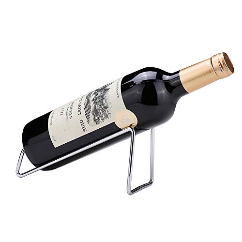 Metal Wine Rack Freestanding -Tabletop Wine Rack Holder - Countertop Wine Bottle Holder - Geometric Design for Table Top Wine Bottle Storage Rack,Perfect Wine Holder Stand (Silvery) - color: Silver, size: 1