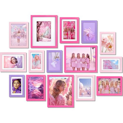 15 Pack Collage Picture Frames Wall Decor Gallery Wall Picture Frame Set for Mounting or Tabletop Display, Multi Sizes with Three 8x10, Six 5x7, Six 4x6
