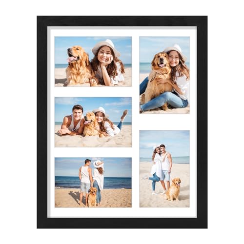 Vittanly 11x14 Collage Picture Frame for Wall Mounting, Black | Displays 5Pcs 4x6 Pictures with Mat or 1Pc 11x14 without Mat, Picture Frames Collage Wall Decor, 1 Pack - color: Black, size: 11x14