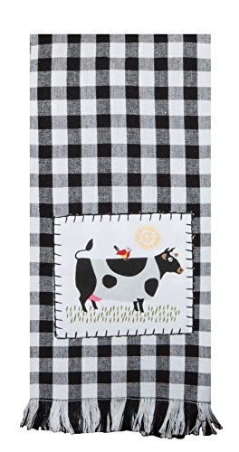 Just Jazzle Kay Dee Designs Farm Charm Farmhouse Cow Kitchen Towel and Oven Mitt Bundle, Set of 3