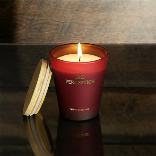 PERCEPTION AROMAS Luxury Scented Candle | Amber Grapefruit | Hand Poured Soy Wax Candle with Gift Box | Elegant Fragrances | 50 Hour Burn Time (8.1 oz) - color: Amber Grapefruit