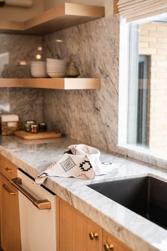 Kitchen Towels, Dish Towels for Kitchen, 3 Pc Kitchen Towel Set | Microfiber Waffle Towels, 16 x 26 inches, with Hanging Loops, Reusable Tea Towels, Cute Kitchen Towels - 3 Pack - color: Aztec