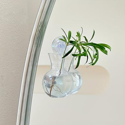 Suction Cup Plant Propagation Bulbs, Wall Hanging Plastic Terrarium Planter, Window Hydroponics Vase Tubes, Easy Install No Nails Plant Station for Home Bathroom Office Living Room Decor Plant Decor