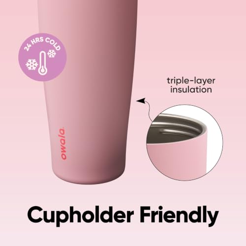 Owala FreeSip Tumbler Stainless Steel Water Bottle 30 oz Angel Food Cake | Triple-Layer Insulation | Leak-Proof Lid with Push-Button | Double Threaded Lid for Left and Right Handed Drinking - color: Angel Food Cake, size: 30.1 Ounces