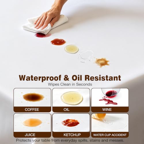 Table Protector Pad for Dining Room Table, Waterproof Heavy Duty Table Pad Under Tablecloth with Flannel Backing, Heat Resistant Non Slip Vinyl Table Cover Protector, Cut to Fit Rectangle 72 x 54 Inch - size: 72" x 54" (Rectangular)