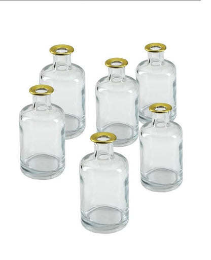 Serene Spaces Living Set of 6 Bud Vases with Gold Tip, Tealight, Pillar Holder, Decorative Vase, Ideal for Wedding, Birthday, Thanksgiving, Christmas - size: Set of 6