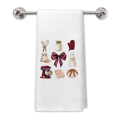 Coquette Baking Kitchen Towels, Baker Gifts for Women Dish Tea Towels for Kitchen Decor, Gifts for Baking Lovers Decorative Hand Towels for Bakery Bakeshop, 16x24 Inch - color: Kitchen-108