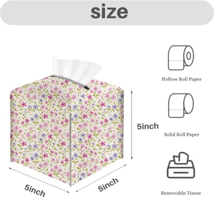 Floral Tissue Box Cover, Tissue Box Holder for Home, Office, 5x5IN - color: Flower 375