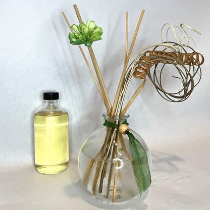 Hosley Glass Diffuser Sets Include a Glass Bottle with Reeds and 200ml Vanilla Scent Diffuser Refill Oil. Ideal Gift for Weddings, Spa, Reiki, Meditation, Bathroom - color: Style2
