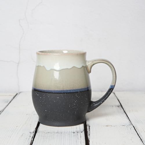 Bosmarlin Extra Large Ceramic Coffee Mug, 25 Oz, Dishwasher and Microwave Safe, Oversized Big Tea Cup for Office and Home, Reactive Glaze (Grey) - color: Gray