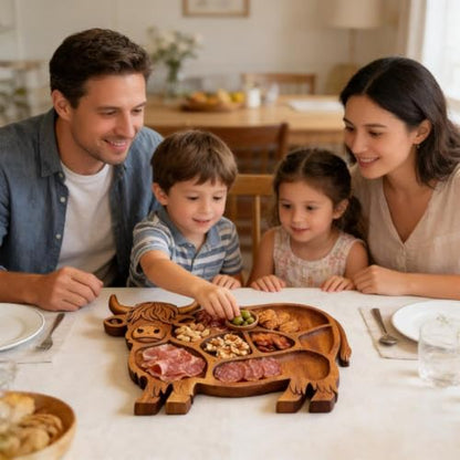 Highland Cow Wooden Charcuterie Board, Rustic Farmhouse Serving Board, Appetizer Board, for Snack Fruit Meat Cheese Home Party Banquet Family Gathering Dining Table Holiday Kitchen (A) - color: A