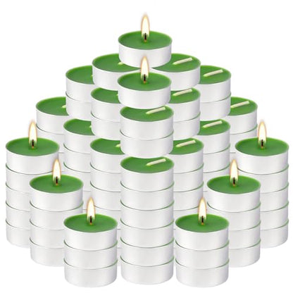 100 Pack Scented Tealight Candles 4 Hours, Spring Aromatherapy Candles for Votive Home, Wedding Holiday and Emergency (Dark Green) - color: Green, size: 100 Pack