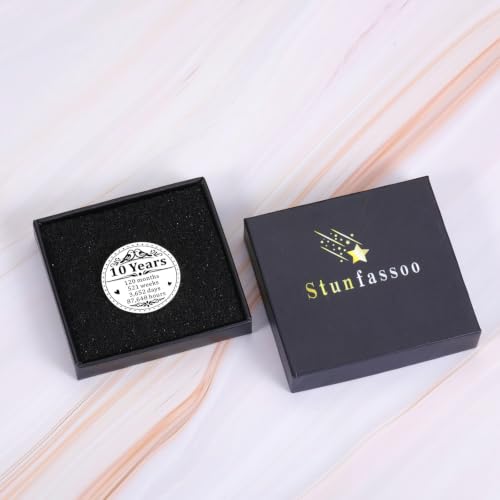 10 Year Anniversary Tin Gifts for Him Her, 10th Anniversary Wedding Gifts | Ten Year Anniversary Coin Gift for Women Men Couple Husband Wife, Halloween Basket Stuffers Christmas Valentine’s Day Gift