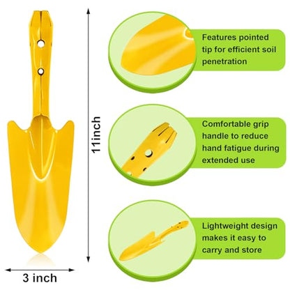 Nicunom 10 Pack Colorful Metal Hand Shovels, Garden Trowel Set Small Gardening Hand Tools for Soil Planting Digging Transplanting, 5 Colors
