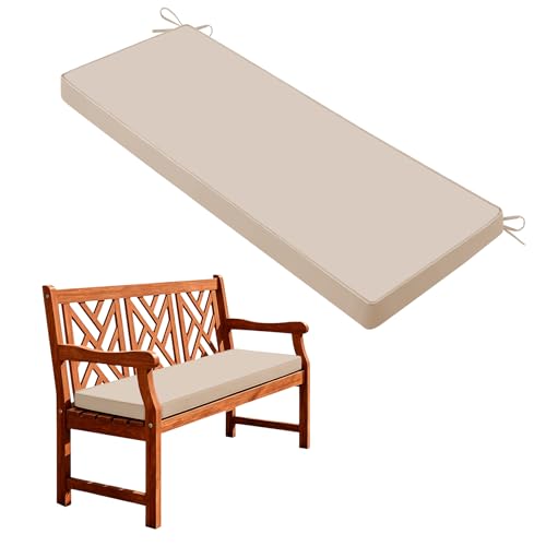 Outdoor Bench Cushion Pad, Patio Bench Cushion 48"x18", Beige | Water-Resistant & Fade-Resistant, Bench Cushions for Outdoor/Indoor Furniture, Outdoor Cushions, for Garden, Swing, Loveseat - color: Beige, size: 48×18×3 Inch