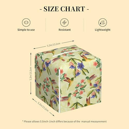 Hummingbirds and Flowers Tissue Box Cover Leather Tissue Box Holder Square Facial Paper Case Organizer Dispenser for Bathroom Vanity Countertop Tabletop Car Office - color: Color18