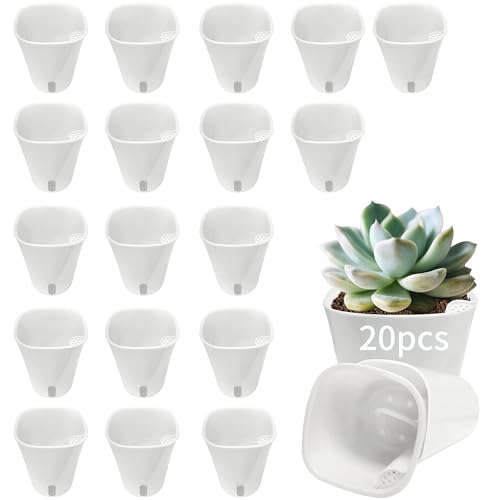 3" Self Watering Pots,20 Sets Self Watering Planter Pots for Indoor Plants with Water Level Indicator and Multiple Vents,Self Watering Planters,Self Watering Plant Pot for House Plants,Flowers,Herbs - size: 3 Inch - 20 Sets