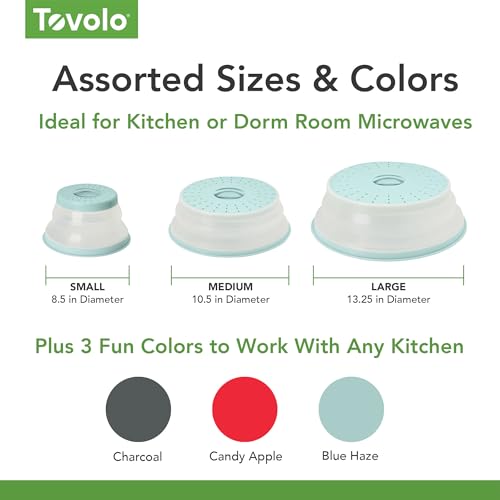 Tovolo Collapsible Microwave Splatter Cover, Charcoal Gray, Medium 10.5" in - color: Charcoal, size: Medium (10 inch)