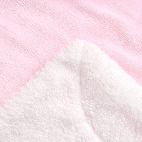 Sherpa Fleece Throw Blanket, Light Pink, 50x60 inches | Double-Sided Super Soft Luxurious Plush Blanket Throw Size - color: Light Pink, size: 50"×60"