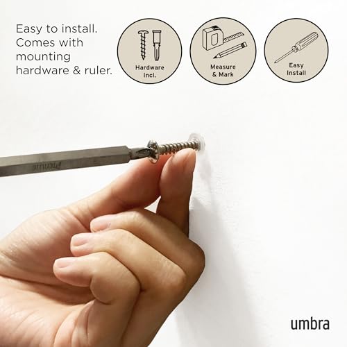 Umbra Flip Coat Rack, Wall Mount 8-Hook, Space Saving, Walnut/Black | Real wood and steel build, retractable hooks fold flat, holds coats bags and scarves, easy install - color: Walnut/Black, size: 8-Hook